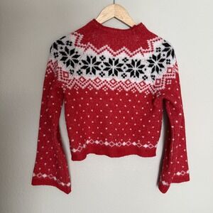 No Boundaries Oversized XXS Nordic Snowflake Holiday Pullover Sweater Ski Winter